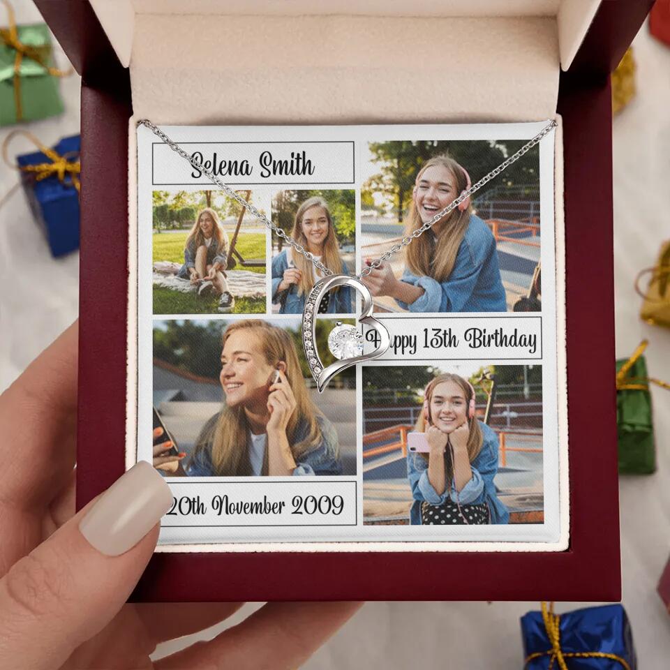 Custom Photo Necklace Collage Birthday Gifts For Her