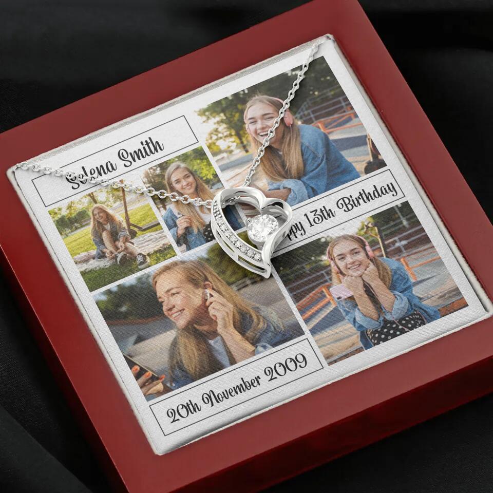 Custom Photo Necklace Collage Birthday Gifts For Her
