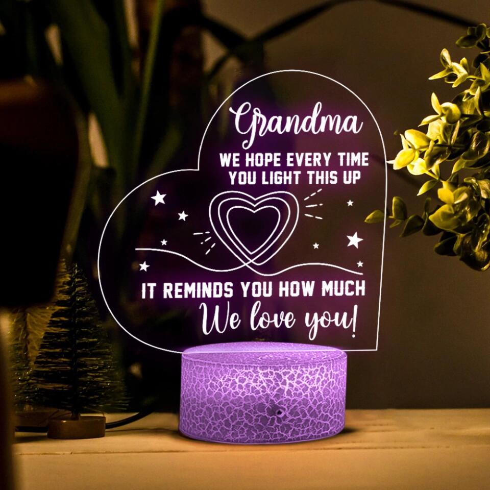 It Reminds You How Much I Love You Mom Custom 3D Light Gift For Mom