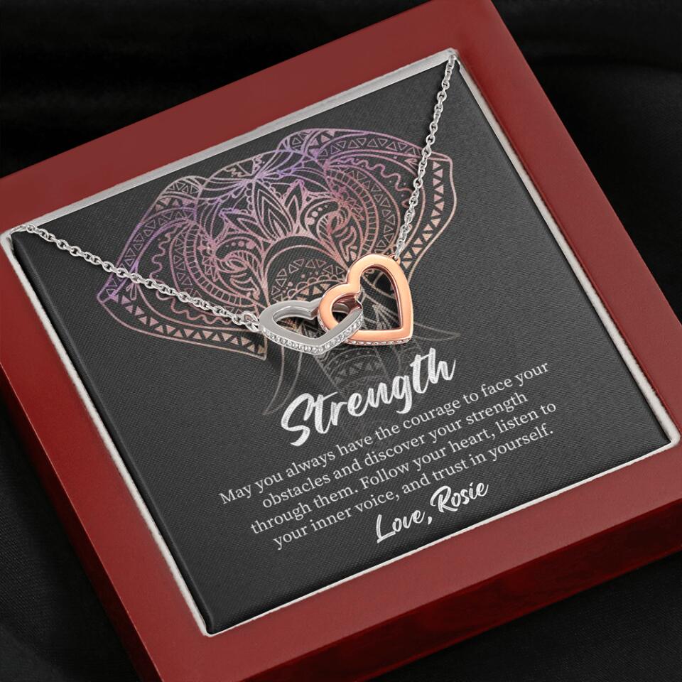 Personalized Valentine Gifts - Strength Follow Your Heart Personalized Necklace Gifts For Her