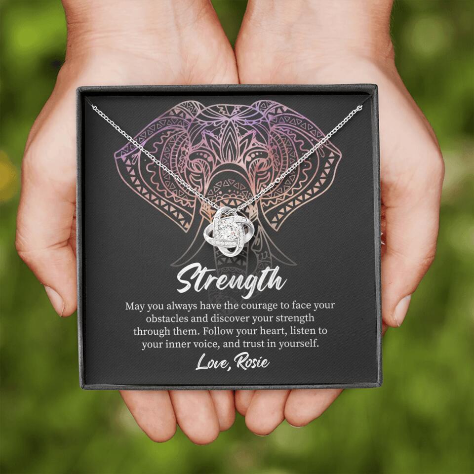 Personalized Valentine Gifts - Strength Follow Your Heart Personalized Necklace Gifts For Her
