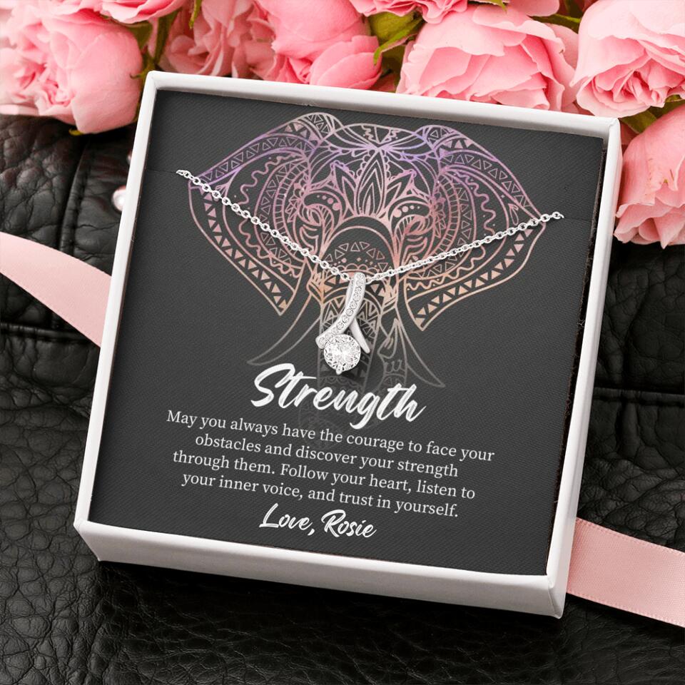 Personalized Valentine Gifts - Strength Follow Your Heart Personalized Necklace Gifts For Her