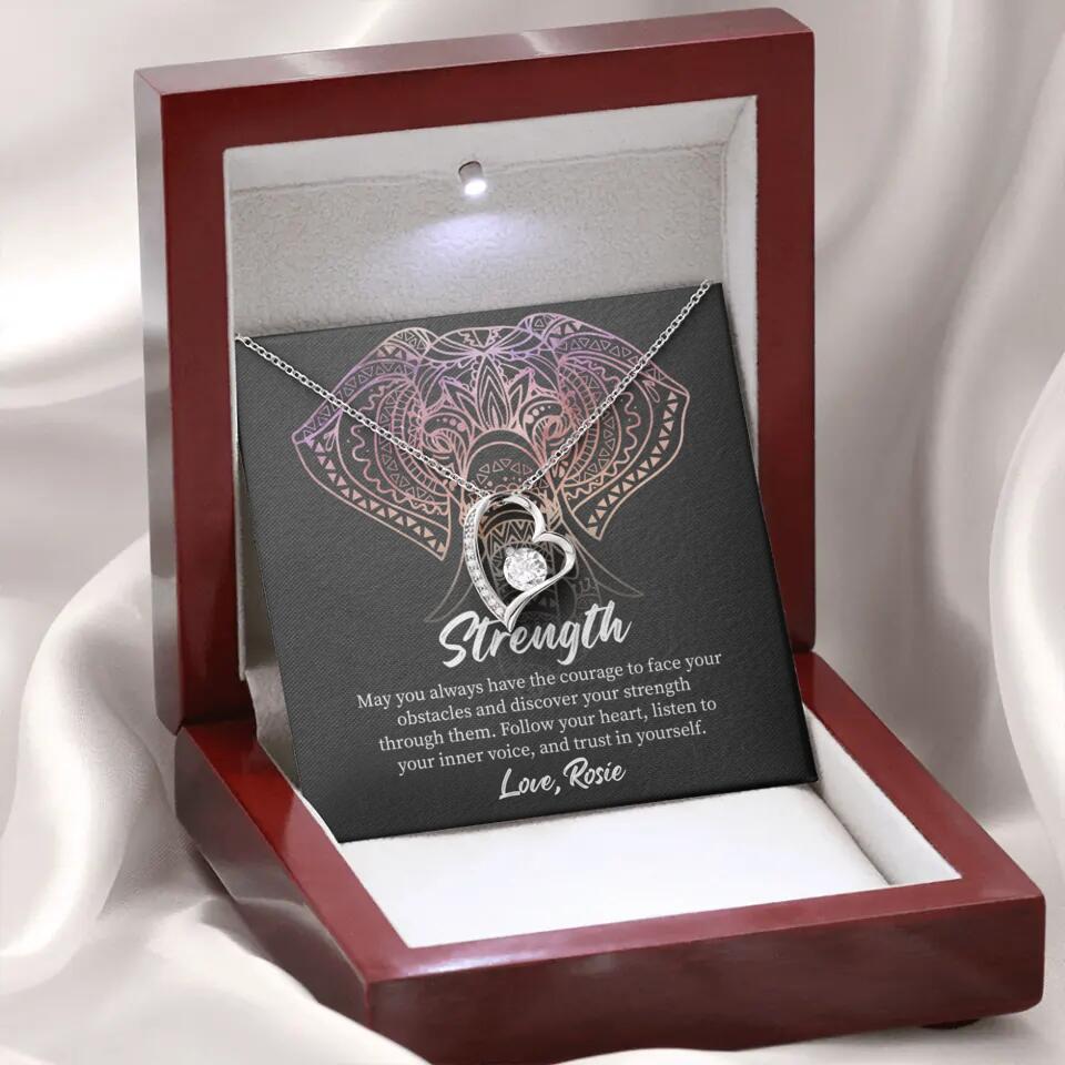 Personalized Valentine Gifts - Strength Follow Your Heart Personalized Necklace Gifts For Her