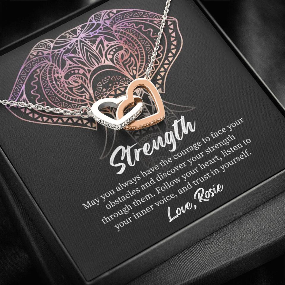 Personalized Valentine Gifts - Strength Follow Your Heart Personalized Necklace Gifts For Her