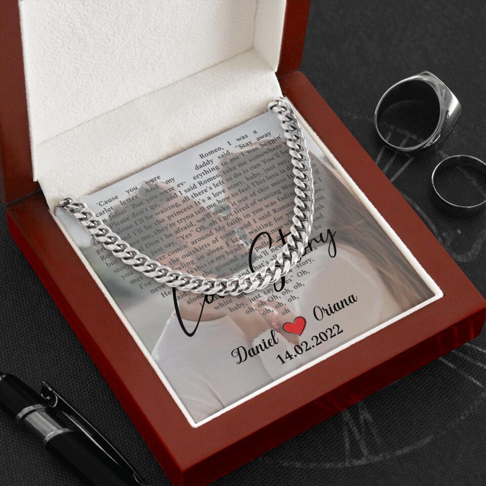 Personalized Valentine Gifts - Love Story - Custom Lyrics Song - Personalized Necklace - Gift For Her