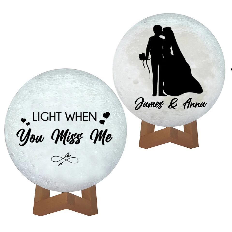 Light When You Miss Me Personalized Couple Figure Long Distance Gifts
