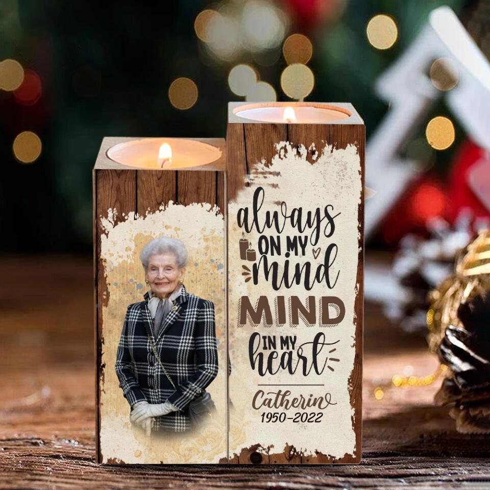 Always In My Mind Forever In My Heart Personalized Candle Holder