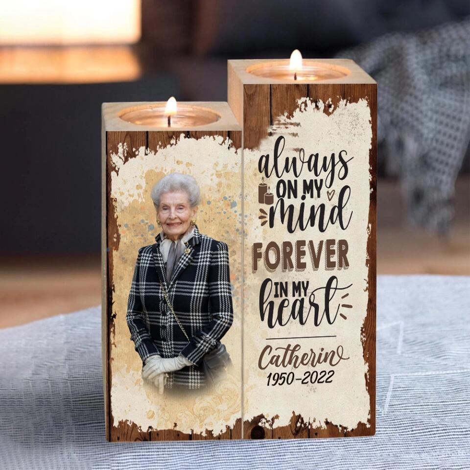 Always In My Mind Forever In My Heart Personalized Candle Holder