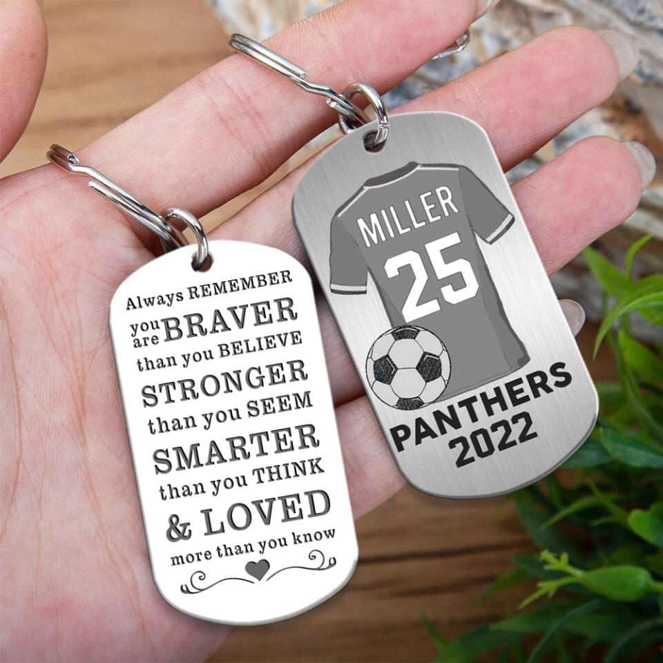 Soccer Player Custom Keychain Graduation Gift For Son