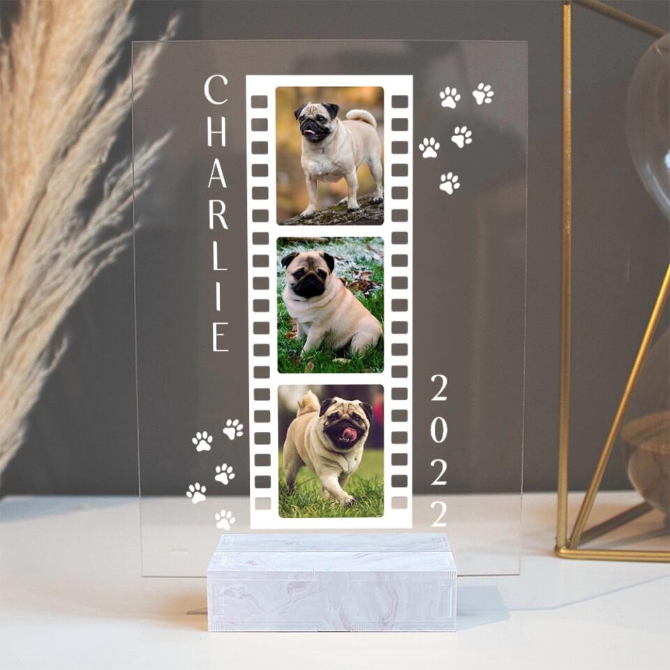 Name, Year And Dog Photo Personalized Acrylic Plaque