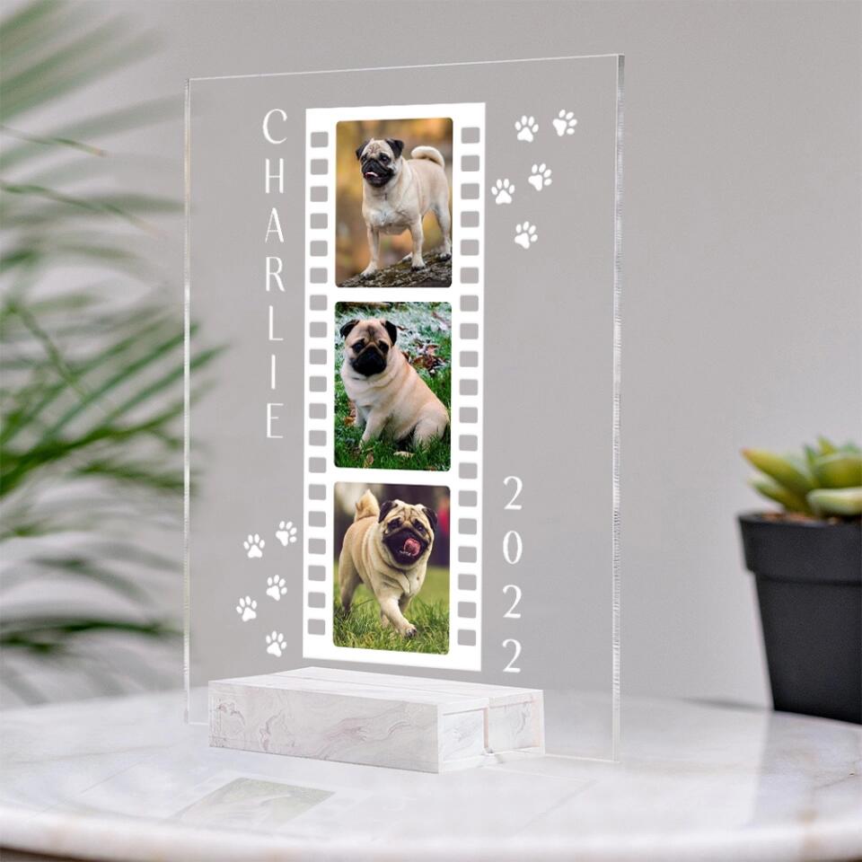 Name, Year And Dog Photo Personalized Acrylic Plaque