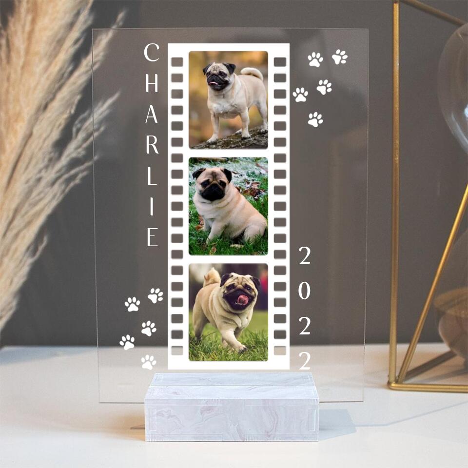 Name, Year And Dog Photo Personalized Acrylic Plaque