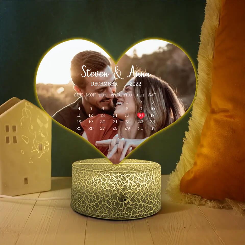 Heart-Shaped Valentine Upload Photo Led Light