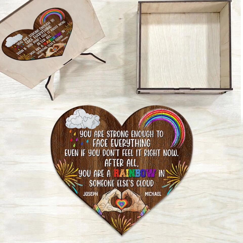 Personalized Valentine Gifts - You're a Rainbow In Someone Else Cloud - Personalized Puzzle - Gift for LGBT Couple