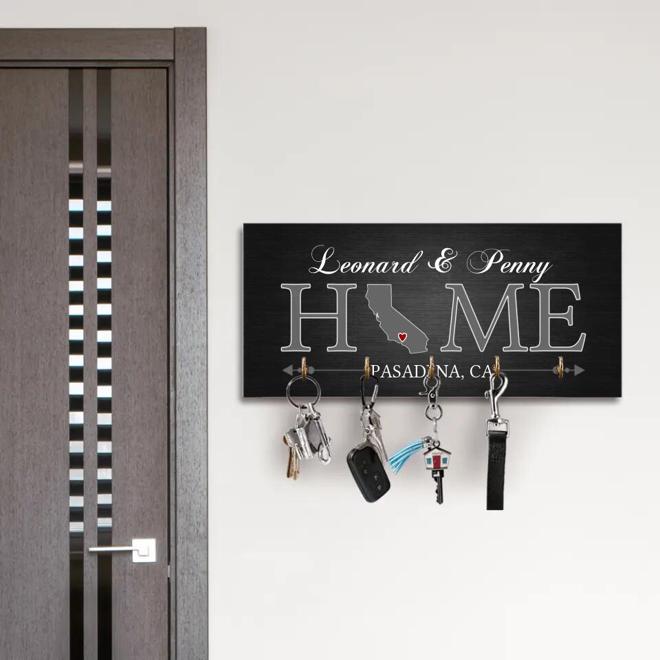 Home State Map - House Warming Present Idea - Custom Key Holder - Anniversary Gift For Couples
