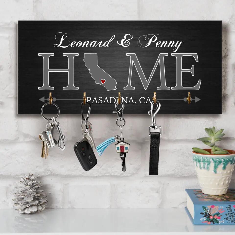Home State Map - House Warming Present Idea - Custom Key Holder - Anniversary Gift For Couples