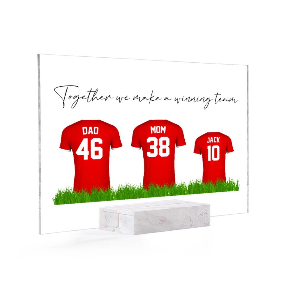 Soccer Family Together We Make a Winning Team - Personalized Acrylic Plaque