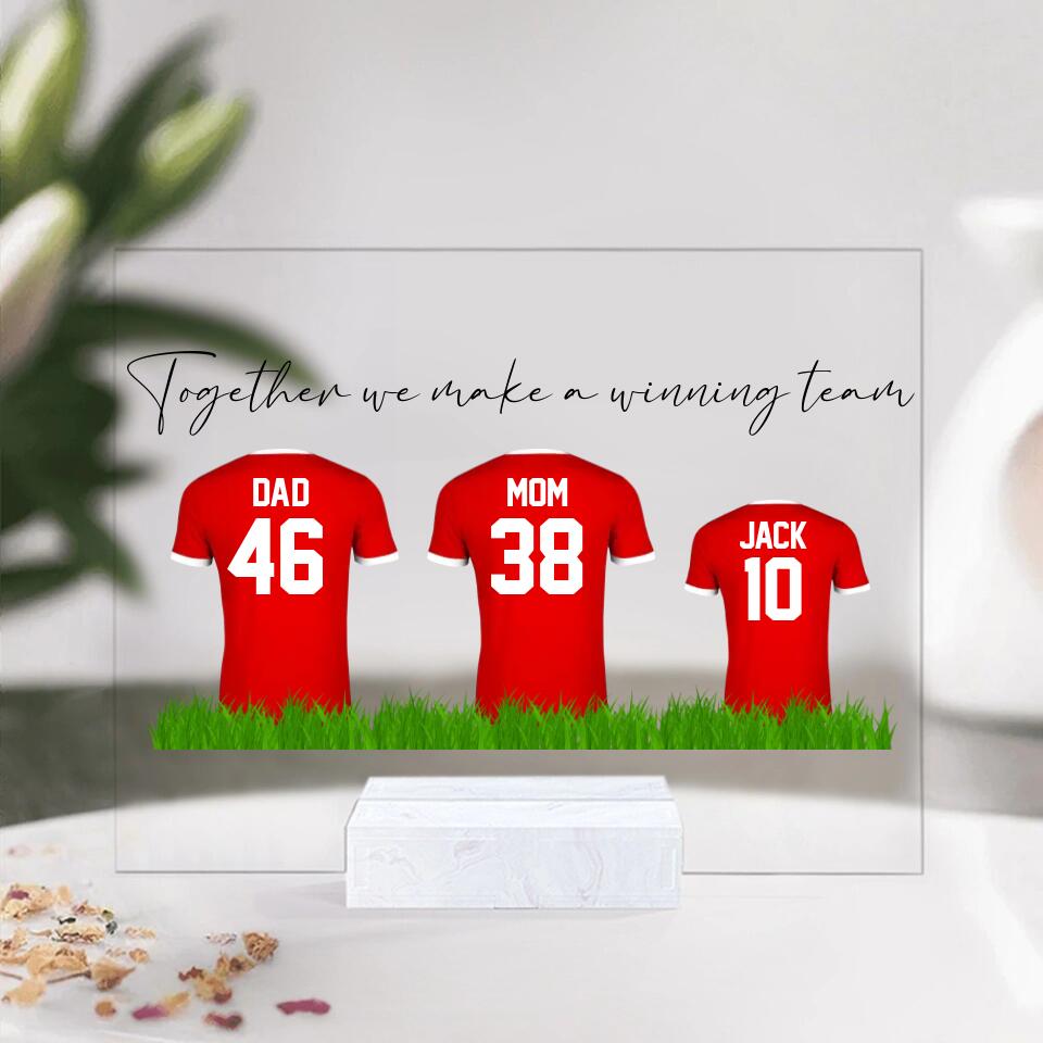 Soccer Family Together We Make a Winning Team - Personalized Acrylic Plaque