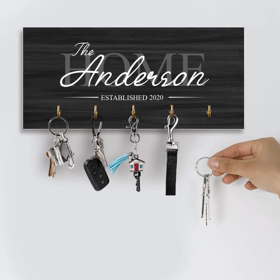 Custom Family Name And Year - Best Housewarming Presents - Custom Key Holder - Anniversary Gifts