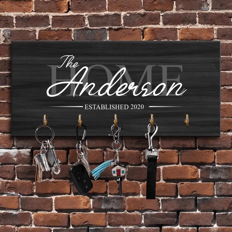 Custom Family Name And Year - Best Housewarming Presents - Custom Key Holder - Anniversary Gifts