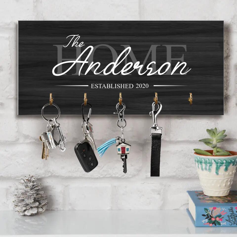Custom Family Name And Year - Best Housewarming Presents - Custom Key Holder - Anniversary Gifts