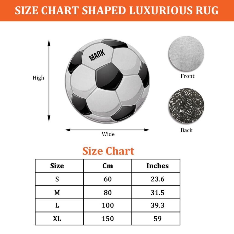 Soccer Football Baseball Basketball Custom Shape Rug Gift for Sport Lover Boy's Room Decoration