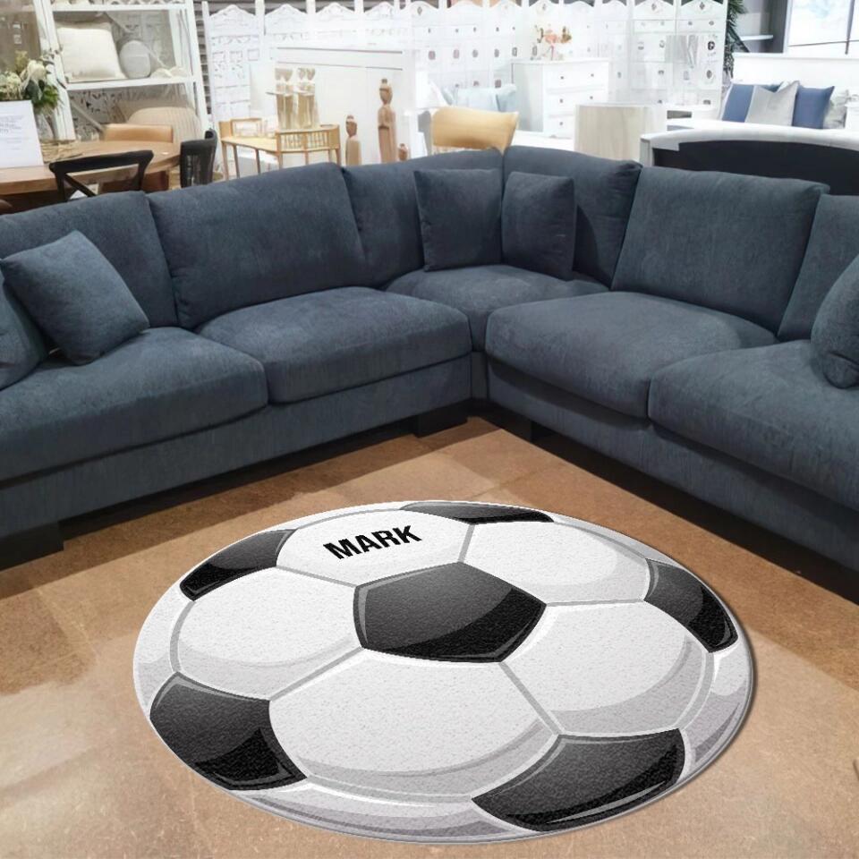 Soccer Football Baseball Basketball Custom Shape Rug Gift for Sport Lover Boy's Room Decoration