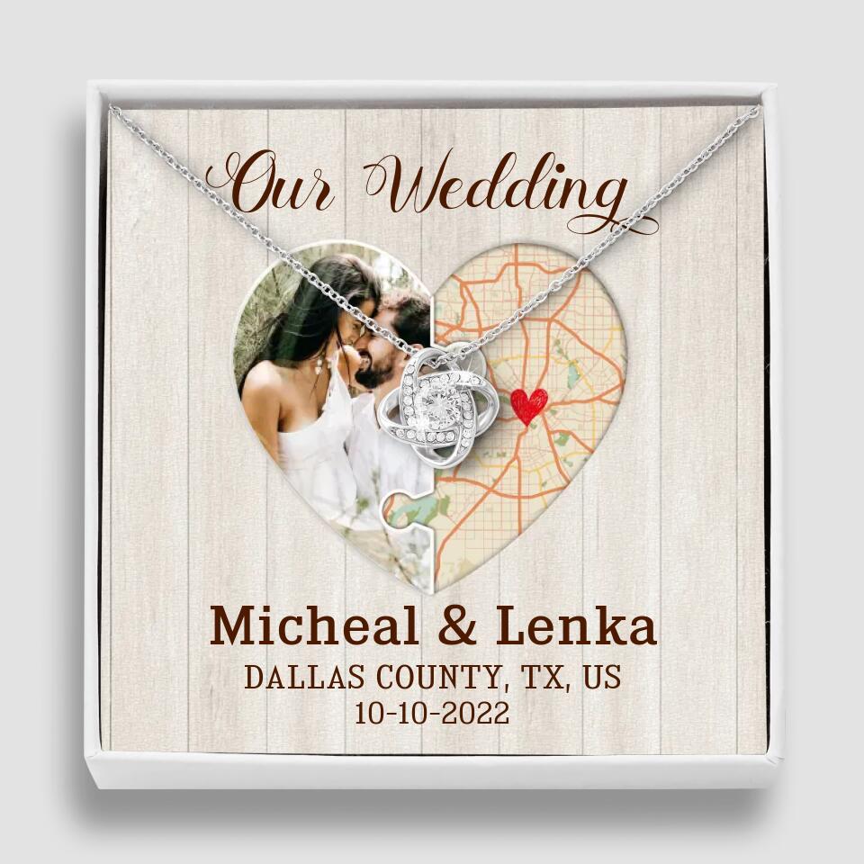 Our Wedding - Personalized White Gold Necklace