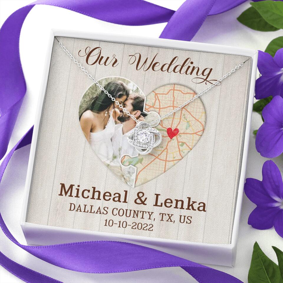 Our Wedding - Personalized White Gold Necklace