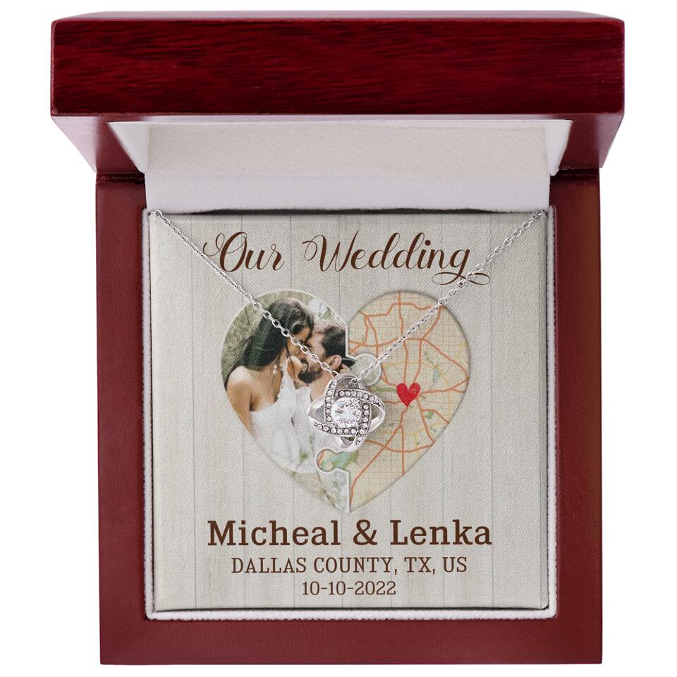 Our Wedding - Personalized White Gold Necklace