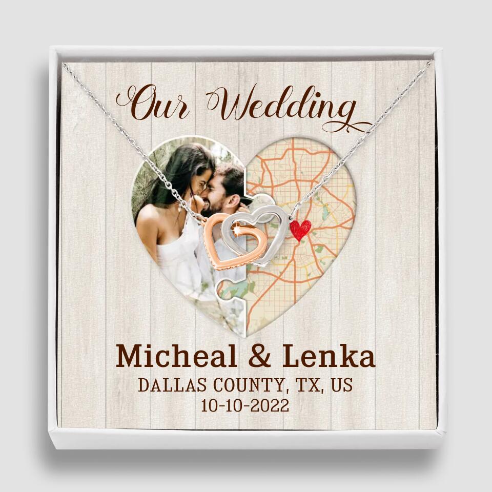 Our Wedding - Personalized White Gold Necklace