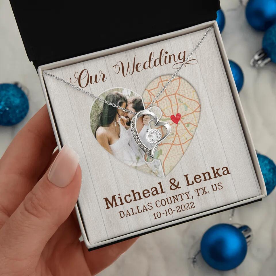 Our Wedding - Personalized White Gold Necklace