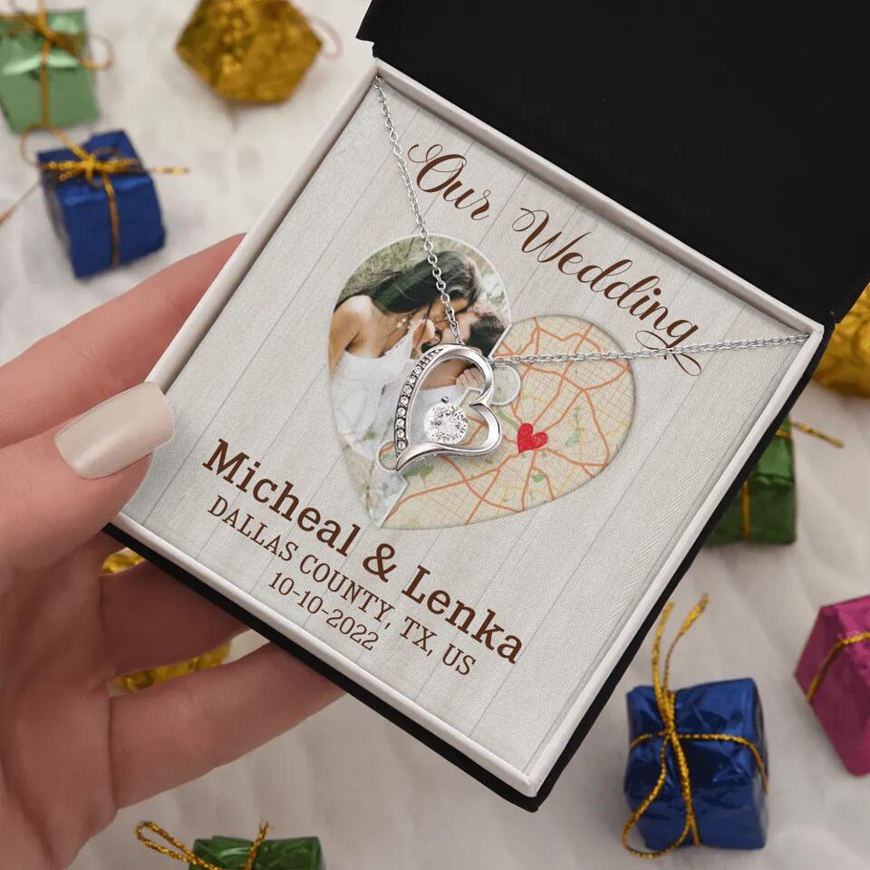 Our Wedding - Personalized White Gold Necklace