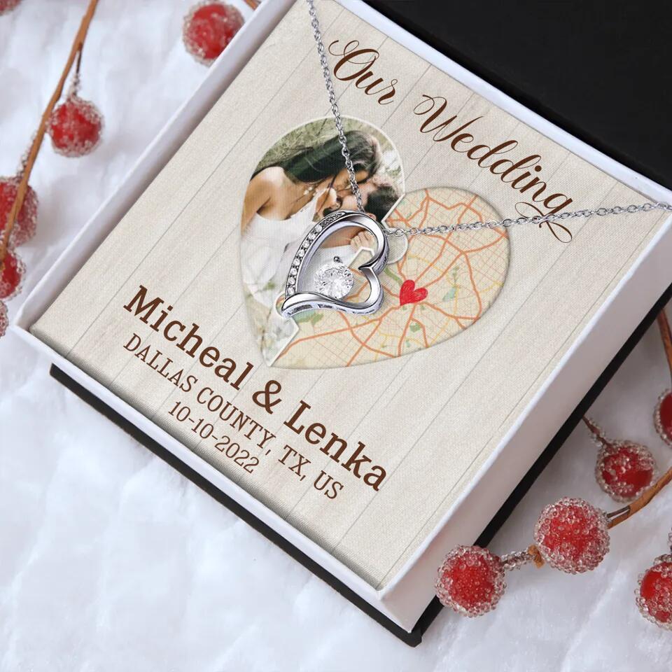 Our Wedding - Personalized White Gold Necklace