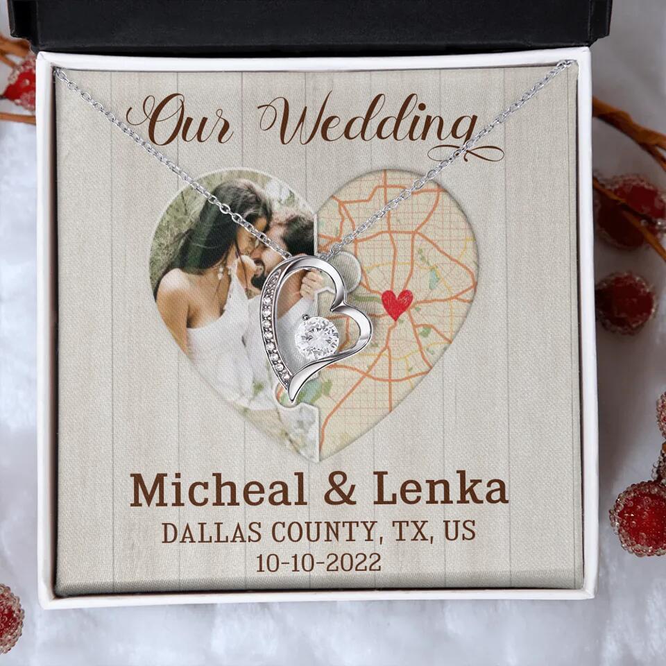 Our Wedding - Personalized White Gold Necklace