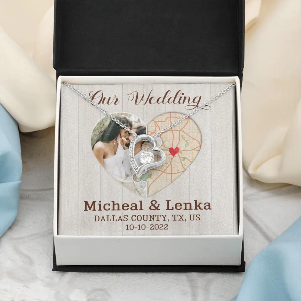 Our Wedding - Personalized White Gold Necklace