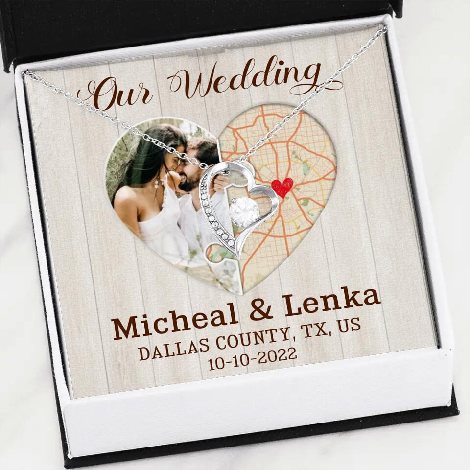 Our Wedding - Personalized White Gold Necklace