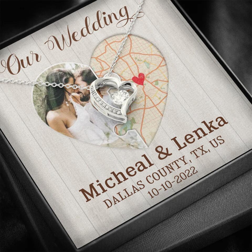 Our Wedding - Personalized White Gold Necklace