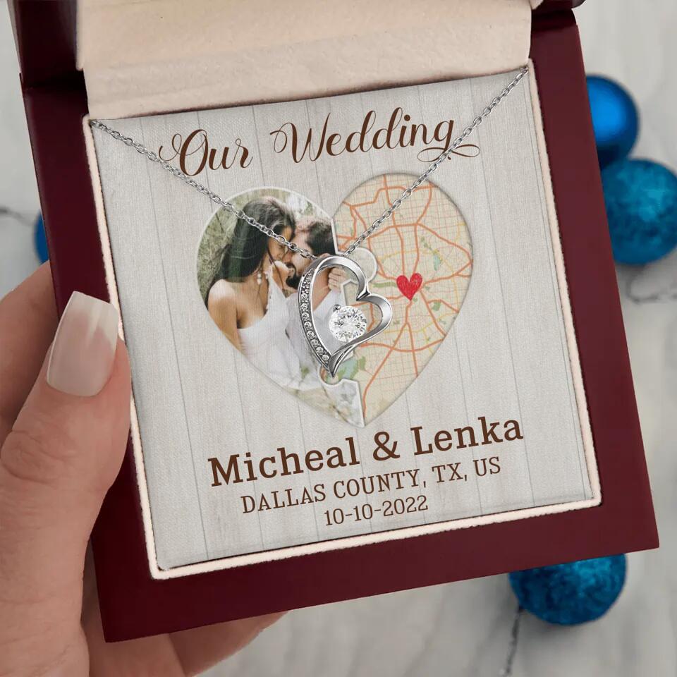 Our Wedding - Personalized White Gold Necklace