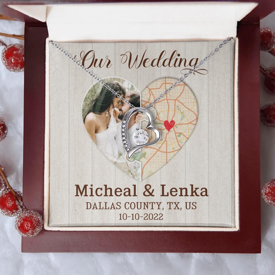 Our Wedding - Personalized White Gold Necklace