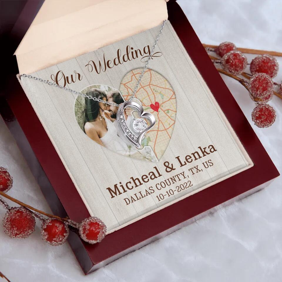 Our Wedding - Personalized White Gold Necklace