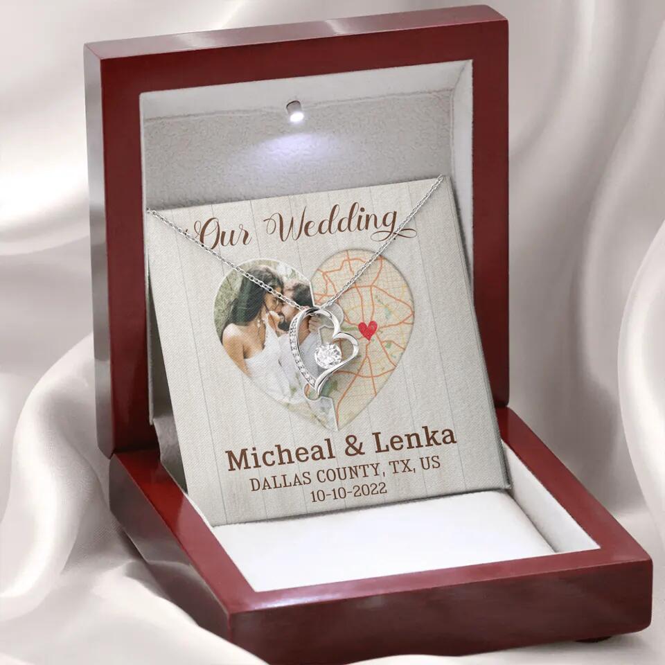 Our Wedding - Personalized White Gold Necklace