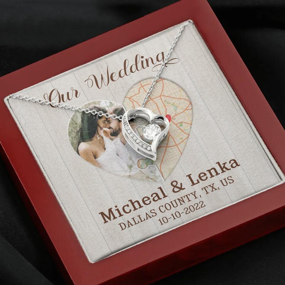 Our Wedding - Personalized White Gold Necklace