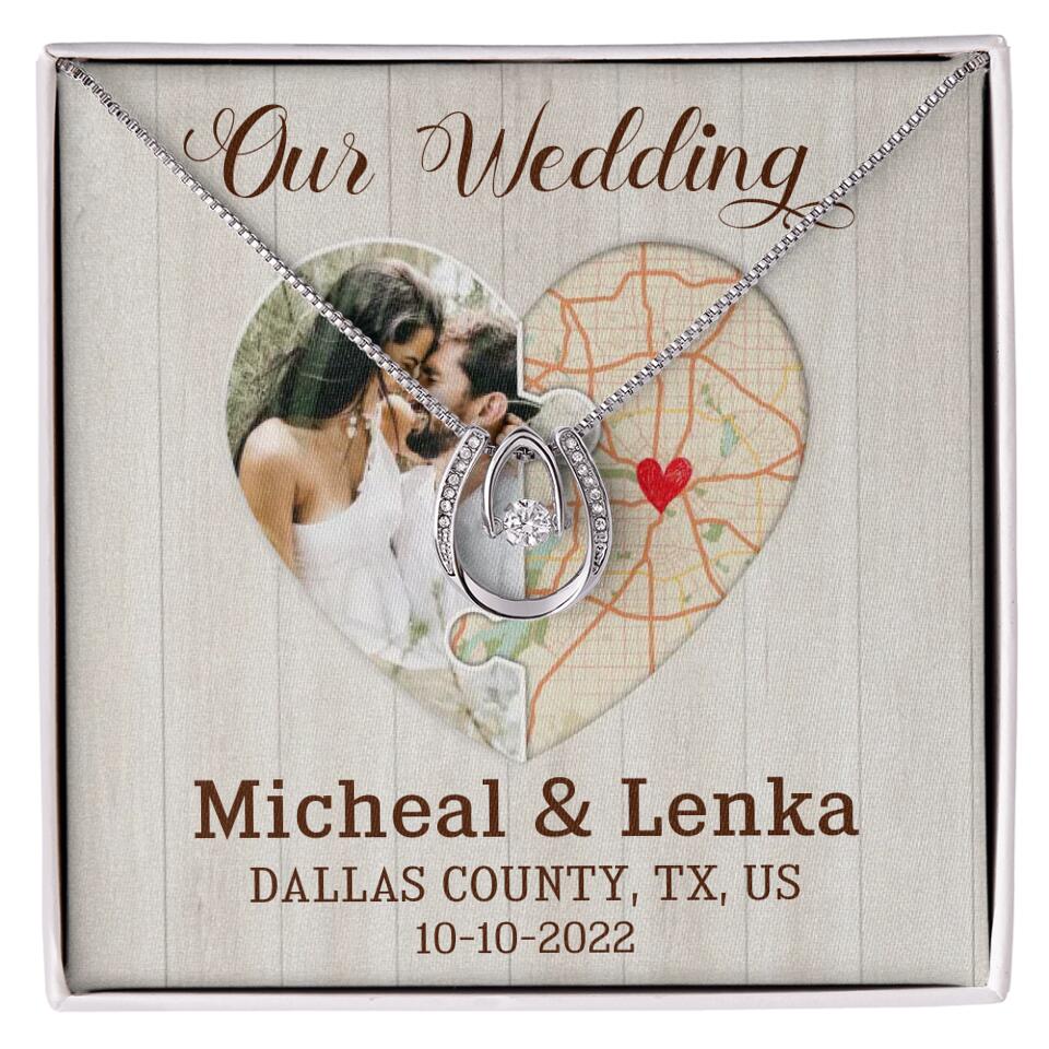 Our Wedding - Personalized White Gold Necklace