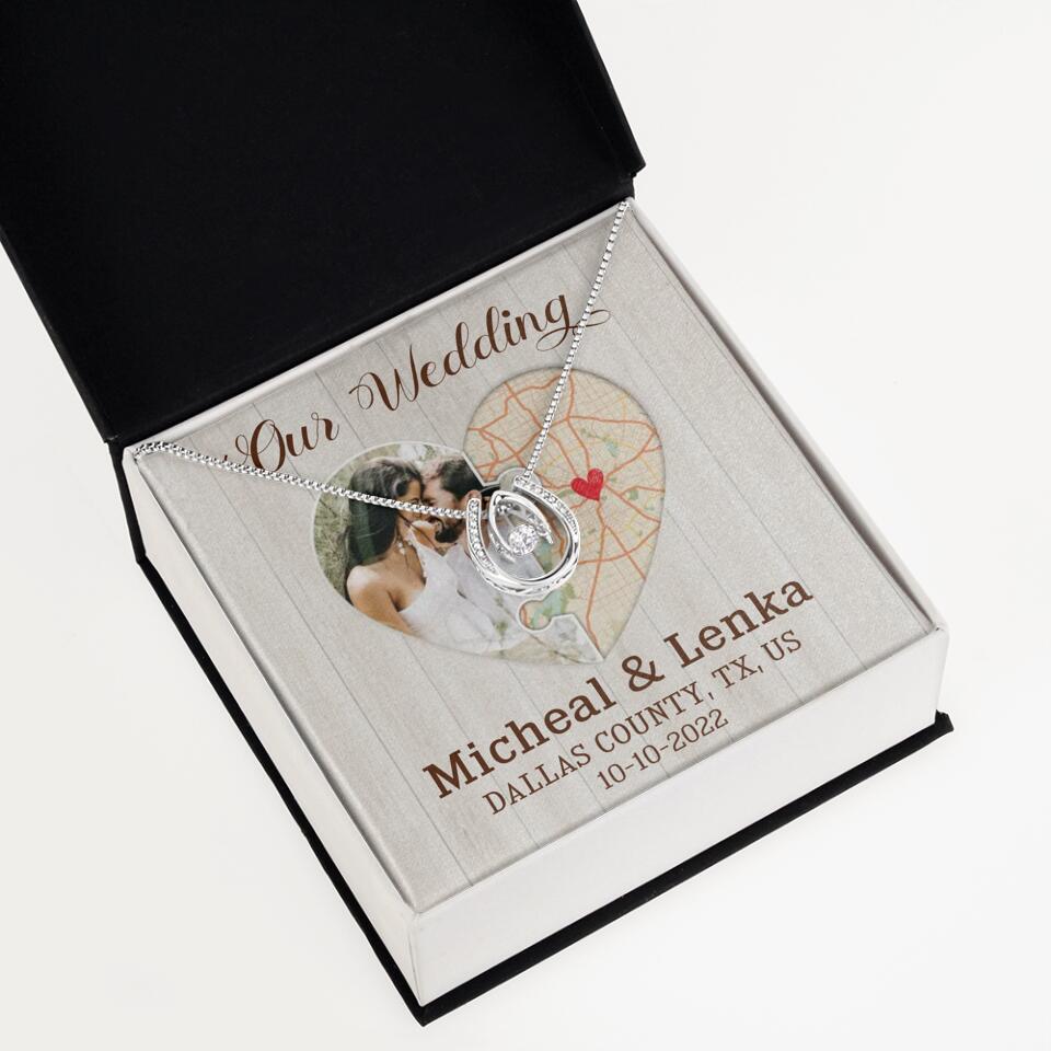 Our Wedding - Personalized White Gold Necklace