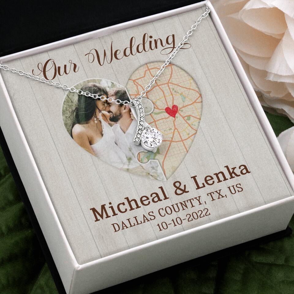 Our Wedding - Personalized White Gold Necklace