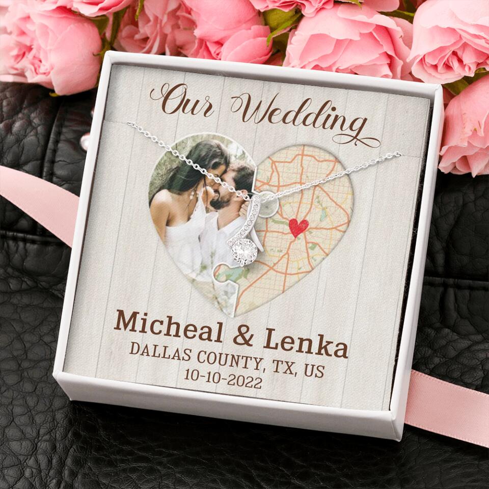 Our Wedding - Personalized White Gold Necklace