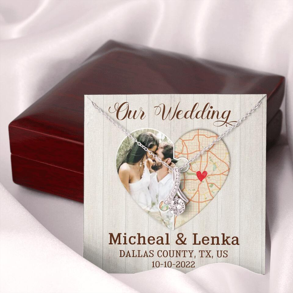 Our Wedding - Personalized White Gold Necklace