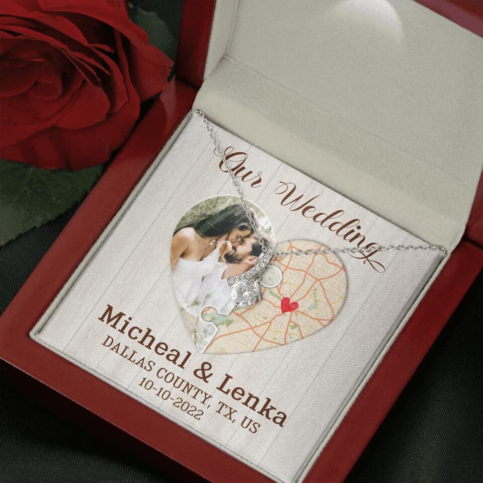Our Wedding - Personalized White Gold Necklace