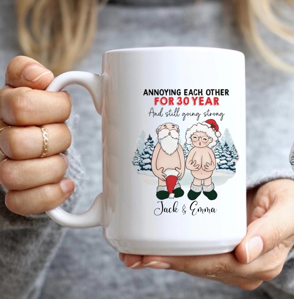 Annoying Each Other and Still Go Strong, Custom Accent Mug for Older Parents, Funny Christmas Couple Gifts